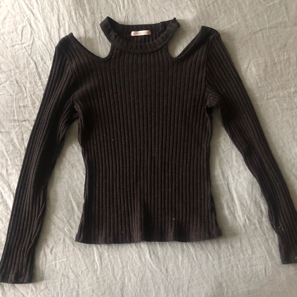 Charlotte Russe Peep Shoulder Top